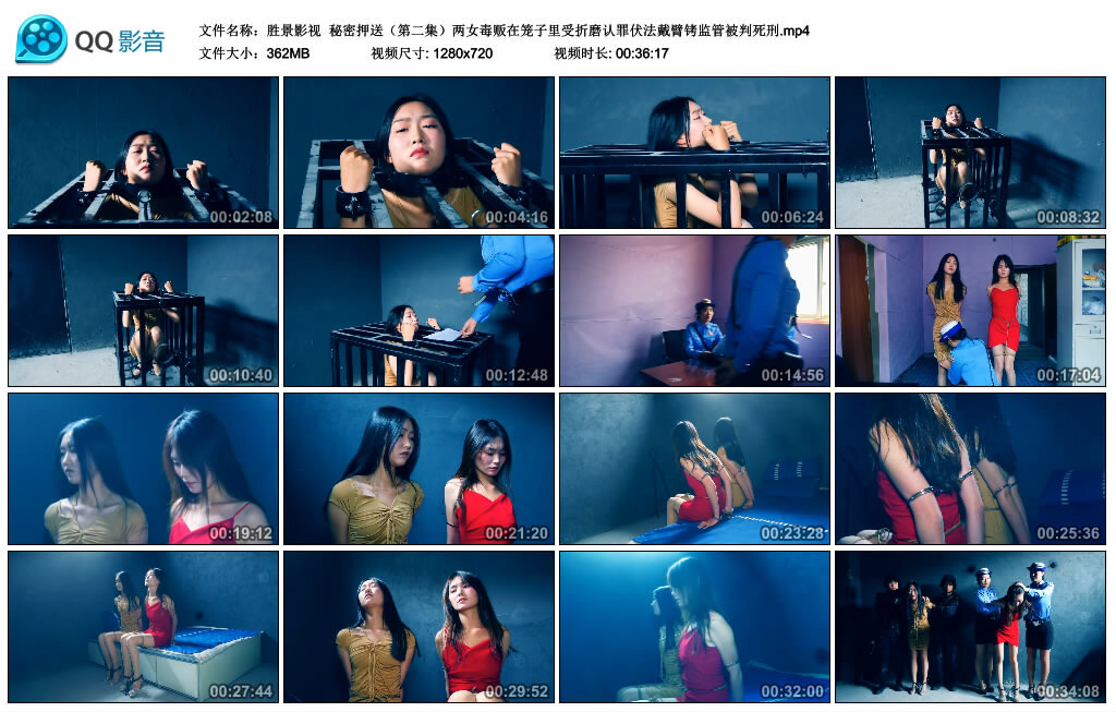 【胜景影视】秘密押送（第二集）两女毒贩在笼子里受折磨认罪伏法戴臂铐监管被判死刑