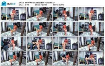 绳精病 尼龙美女紧缚在椅子上无助挣扎