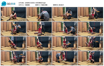 宝妈黑丝马具型大口球吊缚玩弄